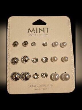 9 Pairs Mixed Stud Earrings